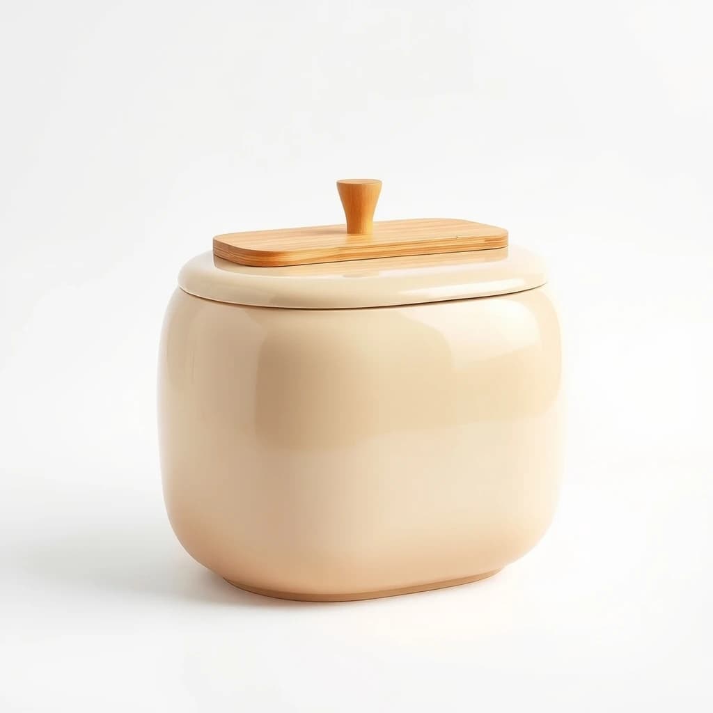 Ceramic Bread Bin with Bamboo Lid